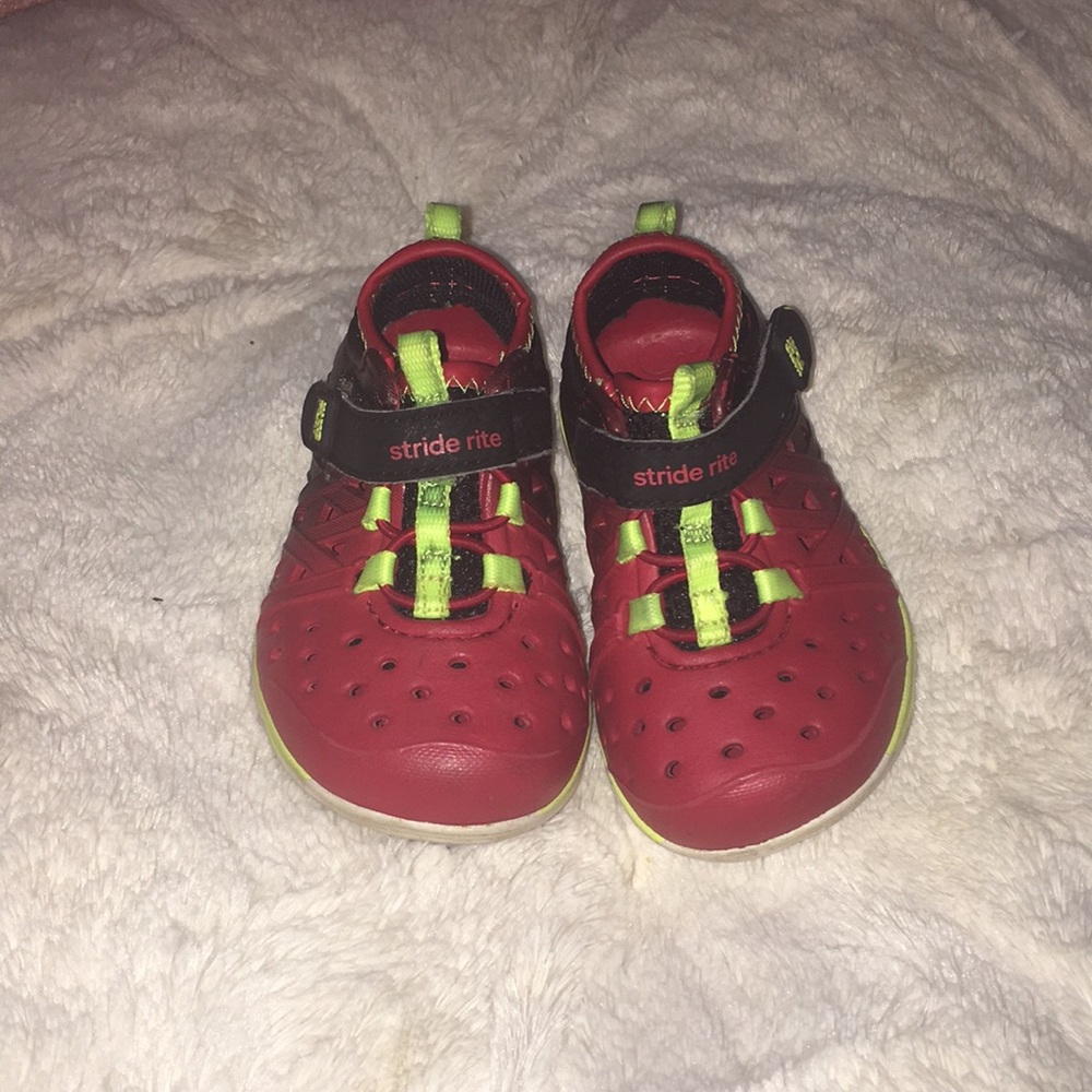 Red and black shoes